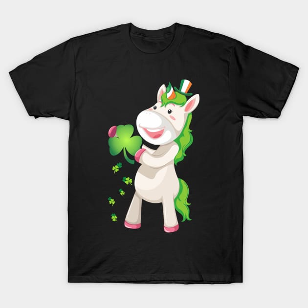 St Patricks Day Girls Dabbing Unicorn Leprechaun Lepricorn T-Shirt by Pannolinno